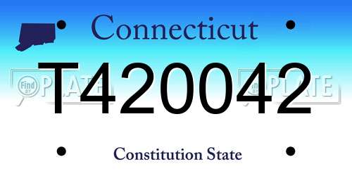 T420042 Connecticut License Plate