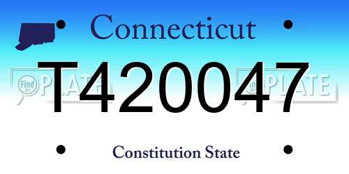 T420047 Connecticut License Plate