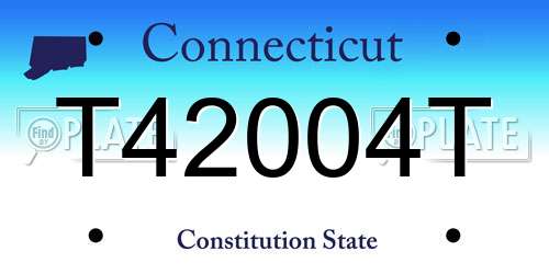T42004T Connecticut License Plate