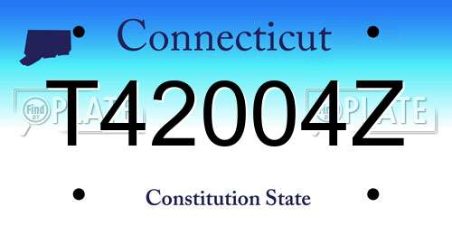 T42004Z Connecticut License Plate