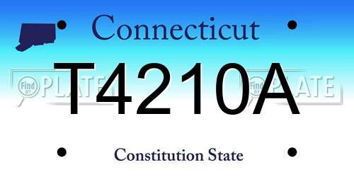 T4210A Connecticut License Plate