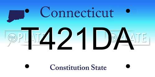 T421DA Connecticut License Plate