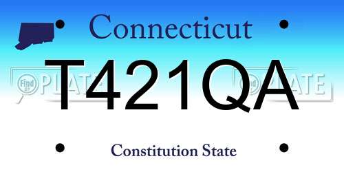 T421QA Connecticut License Plate