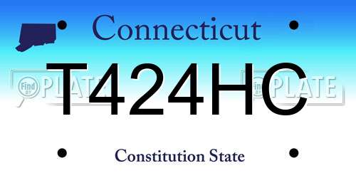 T424HC Connecticut License Plate