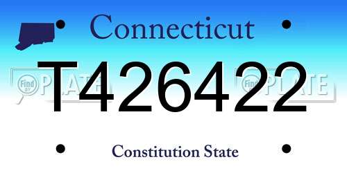 T426422 Connecticut License Plate