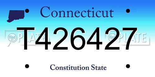 T426427 Connecticut License Plate