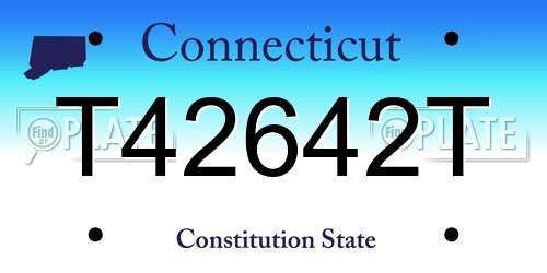 T42642T Connecticut License Plate
