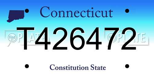 T426472 Connecticut License Plate