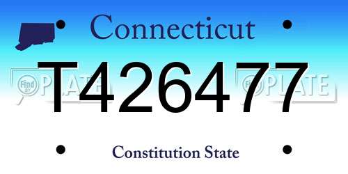 T426477 Connecticut License Plate