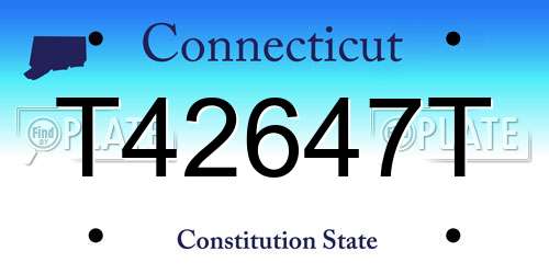 T42647T Connecticut License Plate