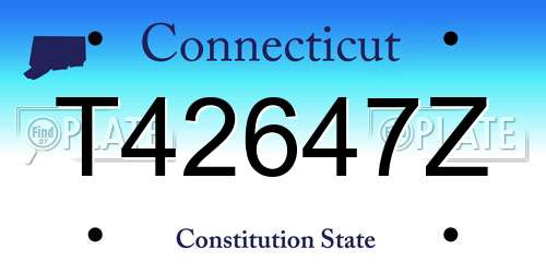 T42647Z Connecticut License Plate