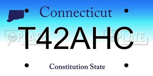 T42AHC Connecticut License Plate