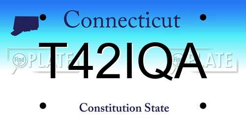 T42IQA Connecticut License Plate