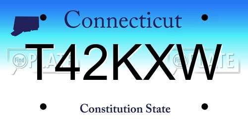 T42KXW Connecticut License Plate
