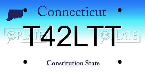 T42LTT Connecticut License Plate