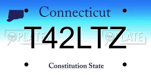 T42LTZ Connecticut License Plate