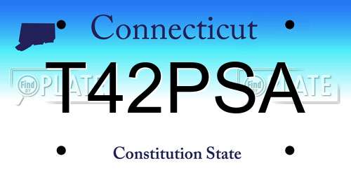 T42PSA Connecticut License Plate