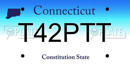 T42PTT Connecticut License Plate
