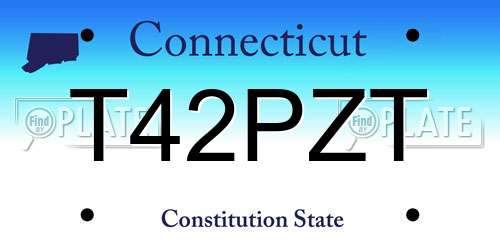 T42PZT Connecticut License Plate