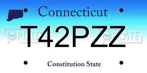 T42PZZ Connecticut License Plate