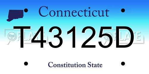 T43125D Connecticut License Plate