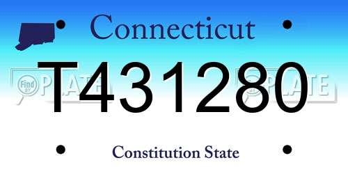 T431280 Connecticut License Plate
