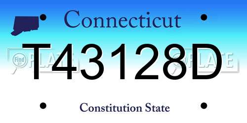 T43128D Connecticut License Plate