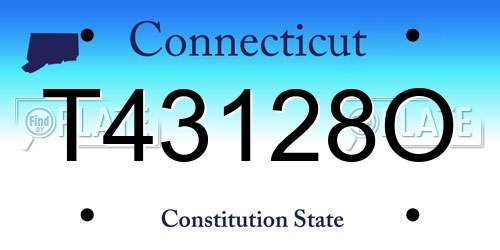 T43128O Connecticut License Plate
