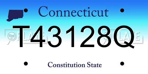 T43128Q Connecticut License Plate