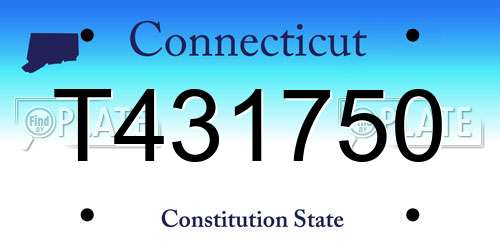 T431750 Connecticut License Plate