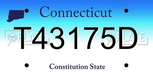 T43175D Connecticut License Plate