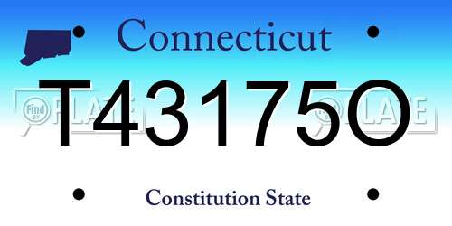 T43175O Connecticut License Plate