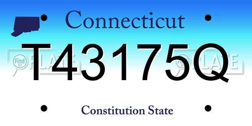 T43175Q Connecticut License Plate