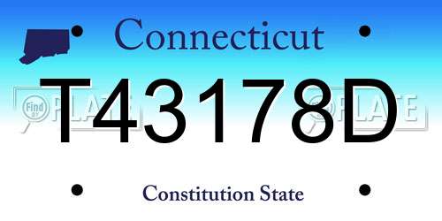 T43178D Connecticut License Plate