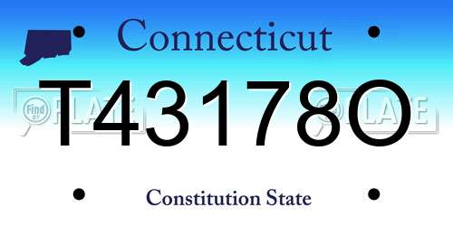 T43178O Connecticut License Plate