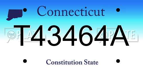 T43464A Connecticut License Plate