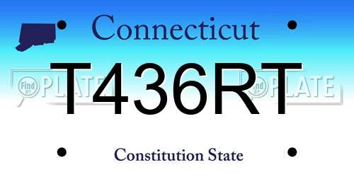 T436RT Connecticut License Plate
