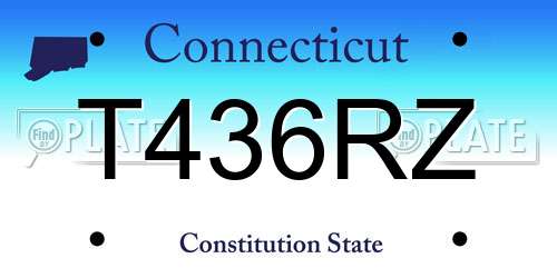 T436RZ Connecticut License Plate