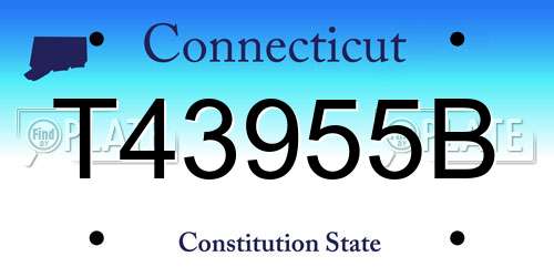T43955B Connecticut License Plate
