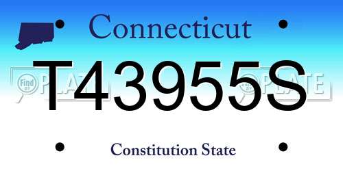 T43955S Connecticut License Plate