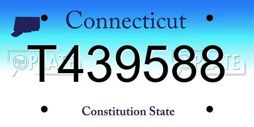 T439588 Connecticut License Plate