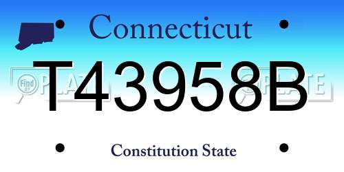 T43958B Connecticut License Plate