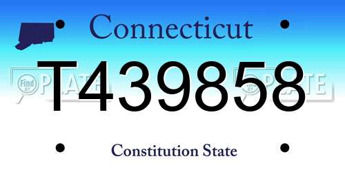 T439858 Connecticut License Plate