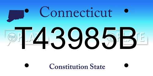 T43985B Connecticut License Plate