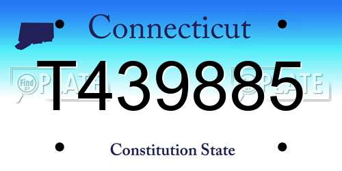 T439885 Connecticut License Plate