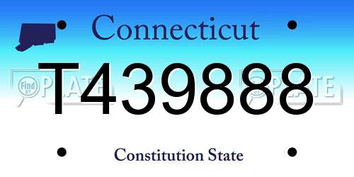 T439888 Connecticut License Plate