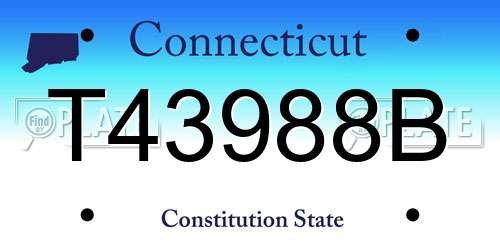 T43988B Connecticut License Plate