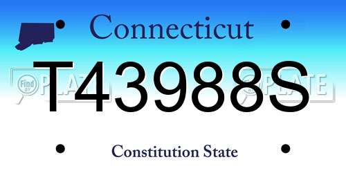 T43988S Connecticut License Plate