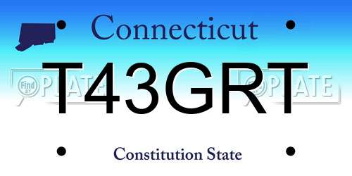 T43GRT Connecticut License Plate