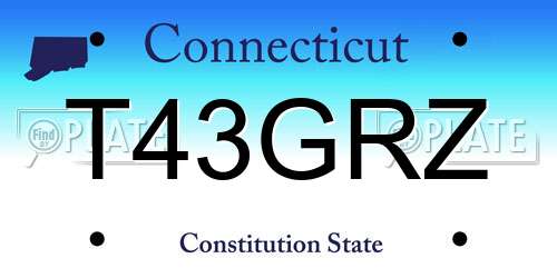 T43GRZ Connecticut License Plate